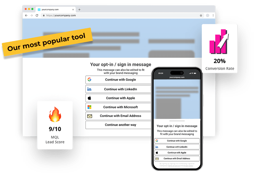Or add our free website tools to convert verified subscribers